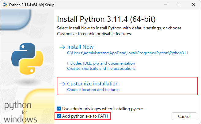 Install Python 3.11.4 (64-bit)